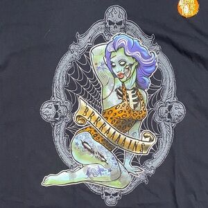 Black Halloween Zombie Pin-Up Graphic Tee Halloween Edition NWT 3XL